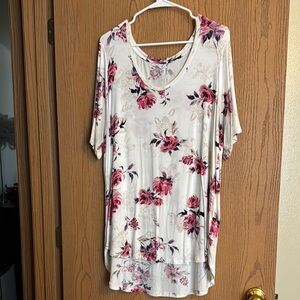 Floral Print Women's Tunic Top